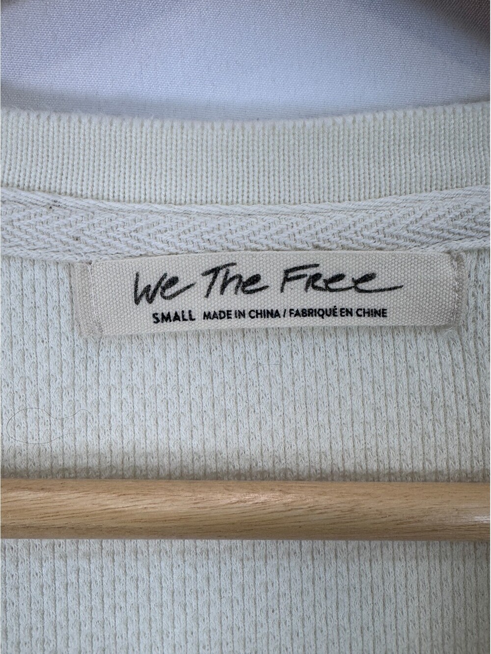 We The Free Our Song Henley Women’s S Crochet Fair Isle Thermal Top Ivory Boho - Picture 4 of 7